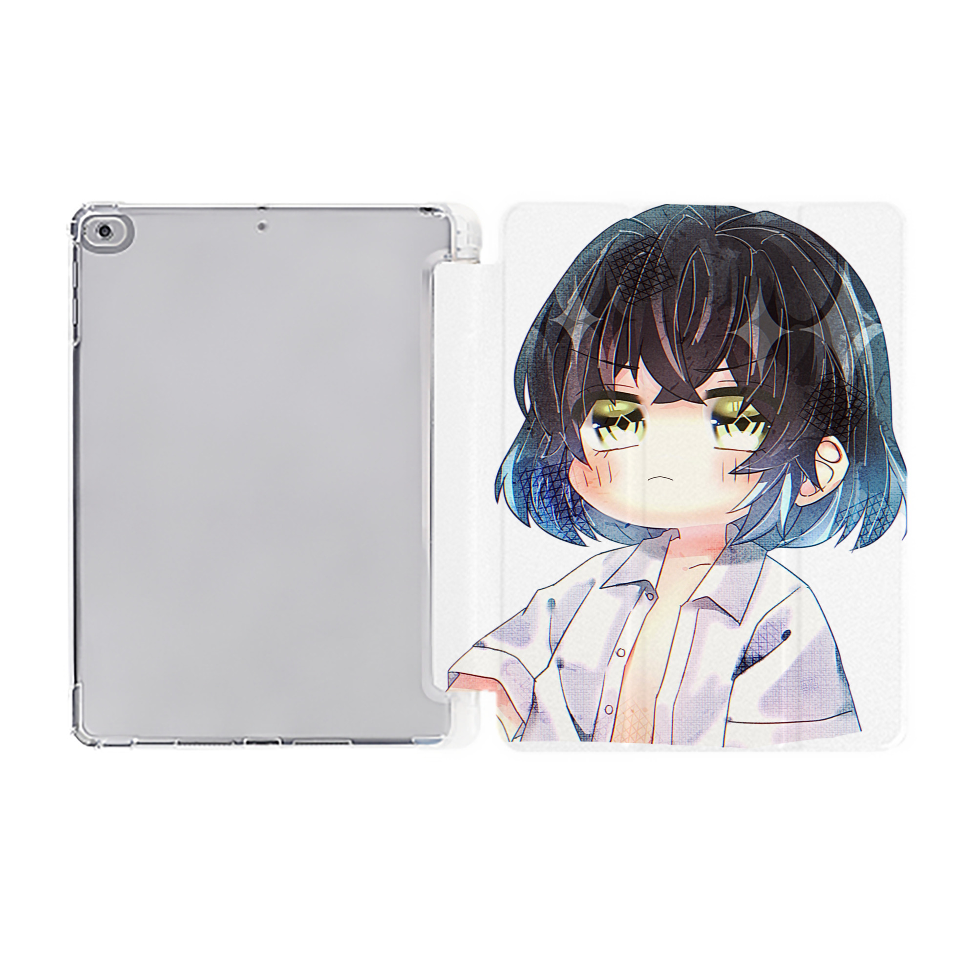 （画像用） 鬼滅の刃（きめつのやいば）嘴平 伊之助／はしびら いのすけ Hashibira Inosuke IPad ケース ペン収納付き 三つ折りスタンド PUレザー×シリコン 対応機種9.5/10.5/10.9インチ